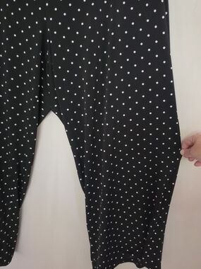 Black & White Wide-Leg Polka Dot Pants